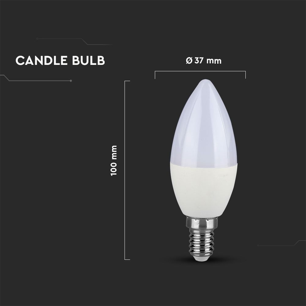 LED E14 C37 Kerzenform 5,5W=40W 470lm 200° 230V Neutralweiss 4000K