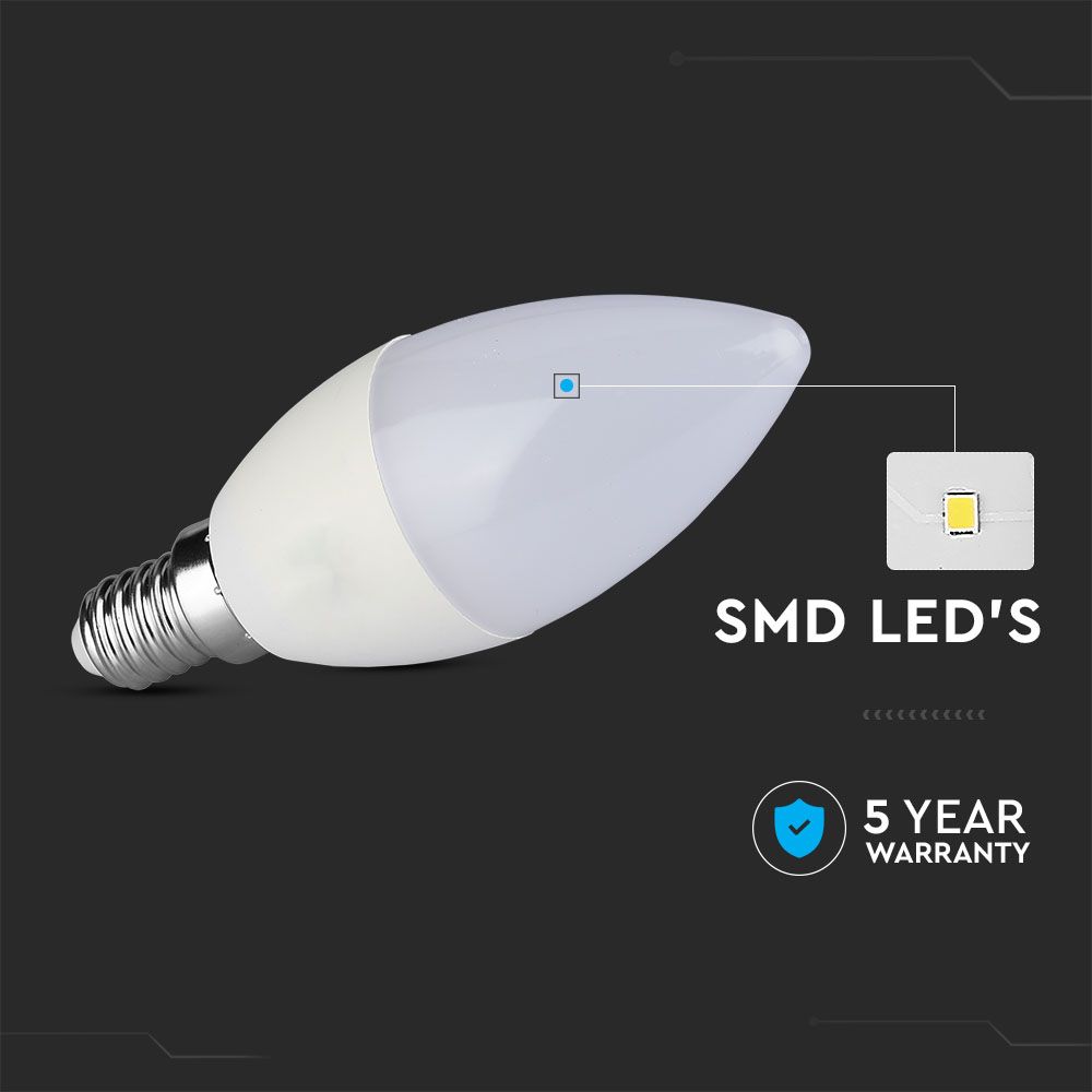 LED E14 C37 Kerzenform 5,5W=40W 470lm 200° 230V Neutralweiss 4000K