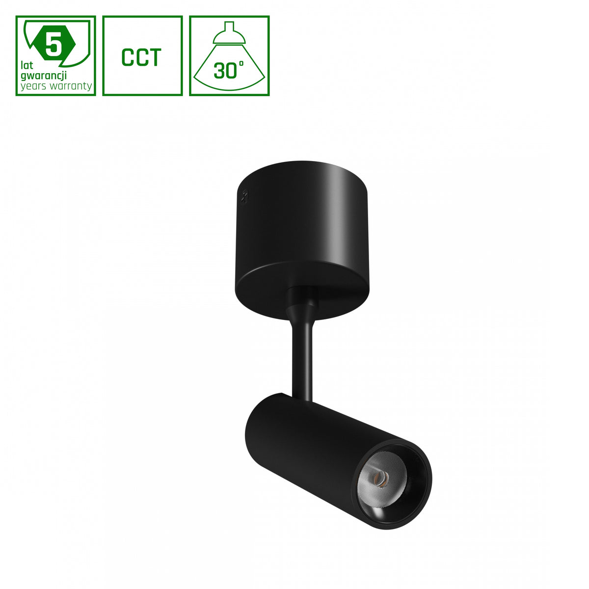 SPOT S LED Deckenleuchte Ø12.2cm 6W 30° CCT Schwarz
