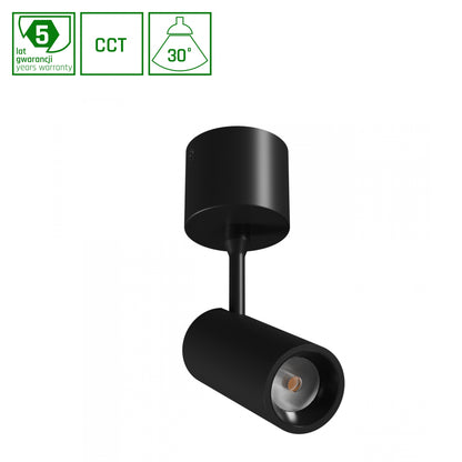 SPOT M LED Deckenleuchte Ø14.5cm 10W 30° CCT Schwarz