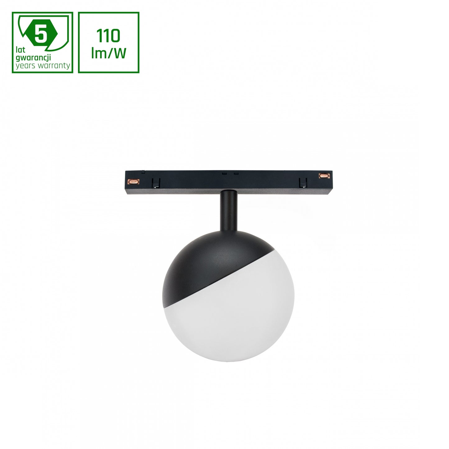 GLOBE LED Stromschienenstrahler 48V 5W Warmweiß Schwarz