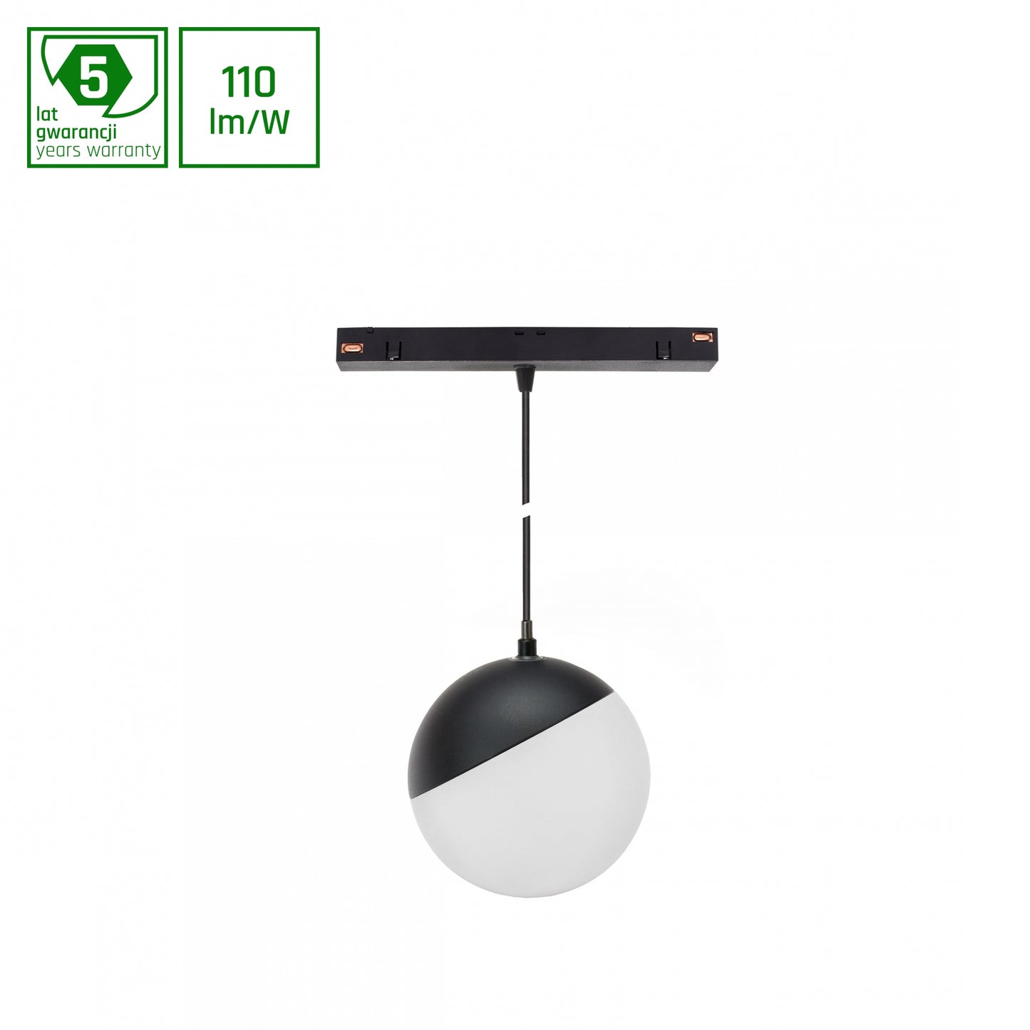 GLOBE P LED Stromschienenstrahler 48V 5W Warmweiß Schwarz
