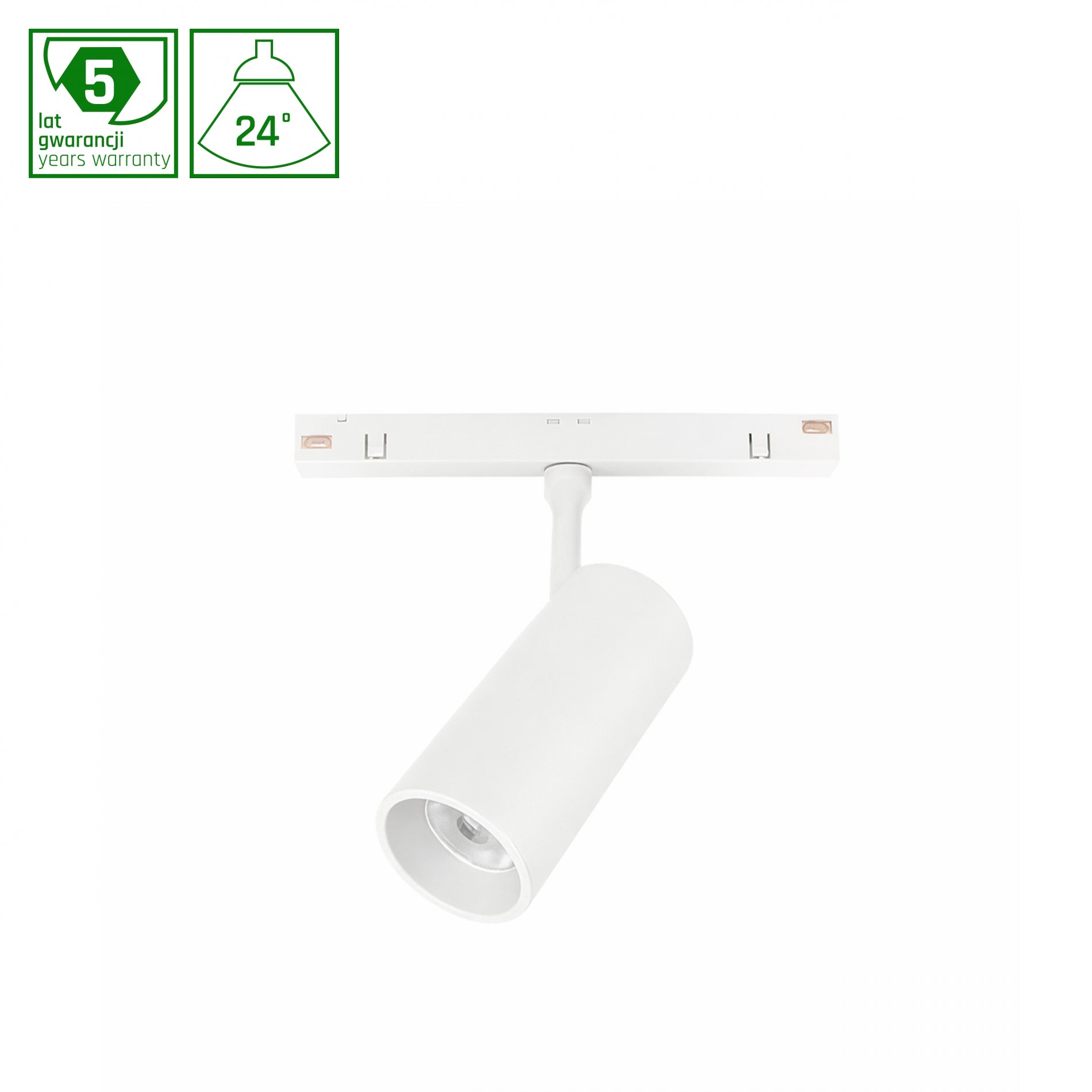 SPOT M LED Stromschienenstrahler 48V 10W 24° Warmweiß DALI Dimmbar Weiß