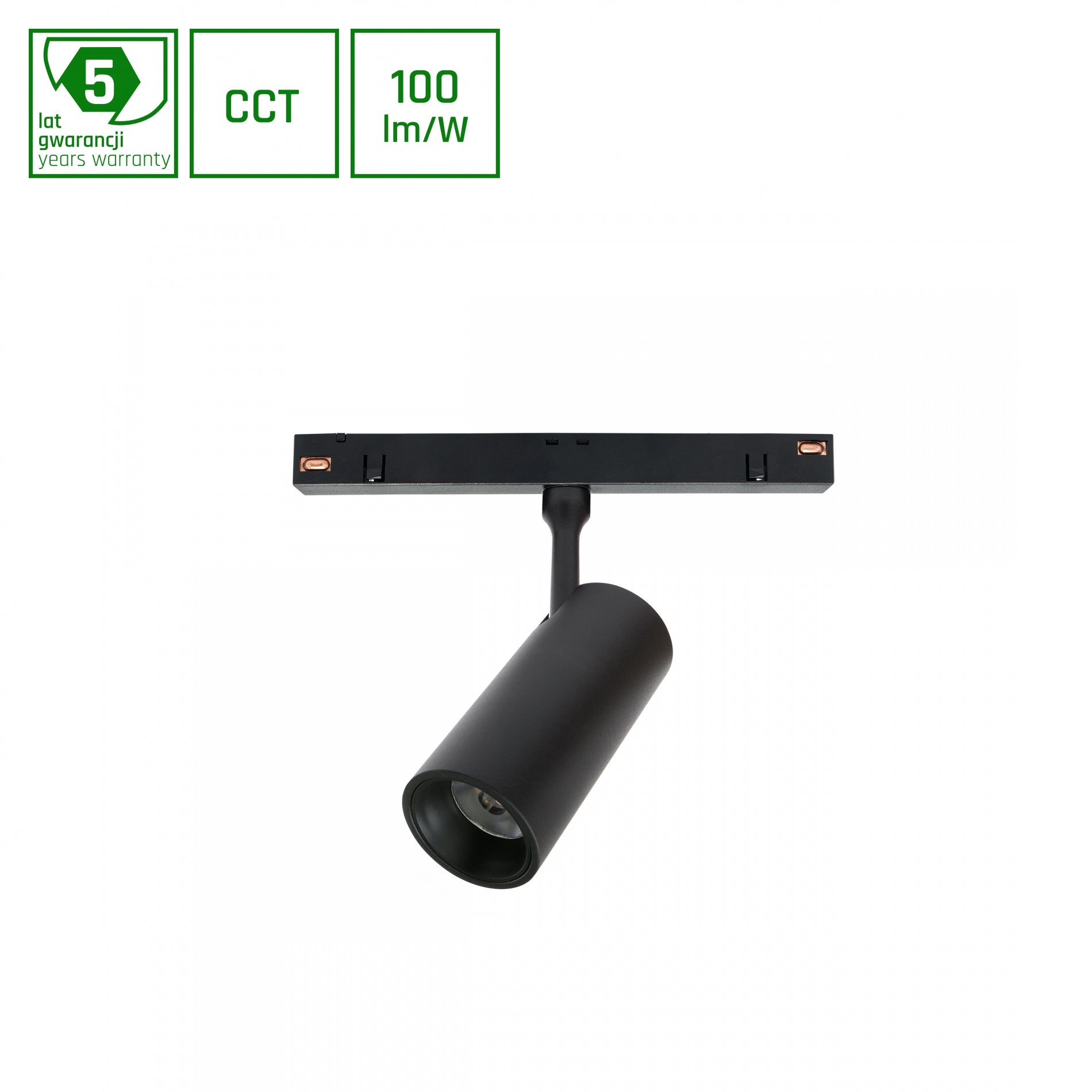 SPOT S LED Stromschienenstrahler 48V 12W 24° CCT DALI Dimmbar Schwarz