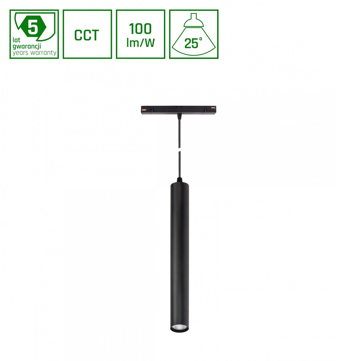 HANGIT LED Stromschienenstrahler 48V 12W 25° CCT Schwarz