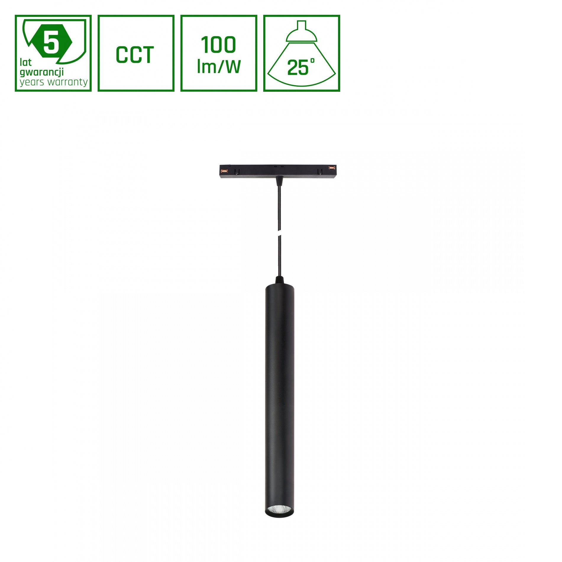 HANGIT LED Stromschienenstrahler 48V 12W 25° CCT Schwarz