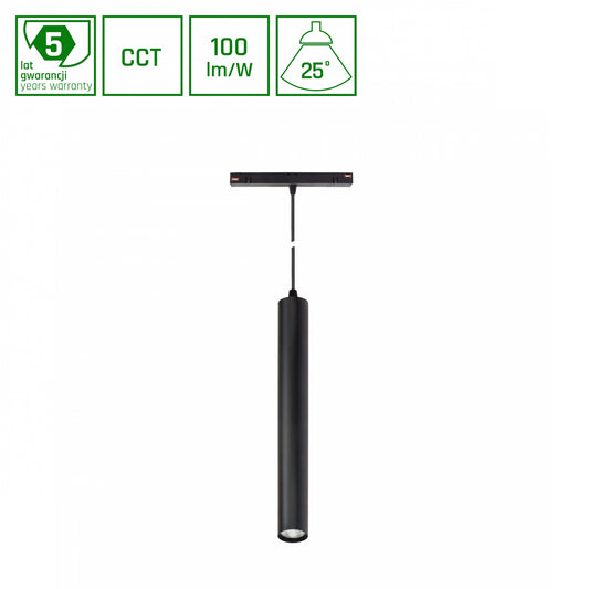 HANGIT LED Stromschienenstrahler 48V 12W 25° CCT Schwarz