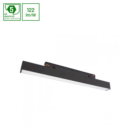 LINE S LED Stromschienenstrahler 48V 8W Warmweiß DALI Dimmbar Schwarz