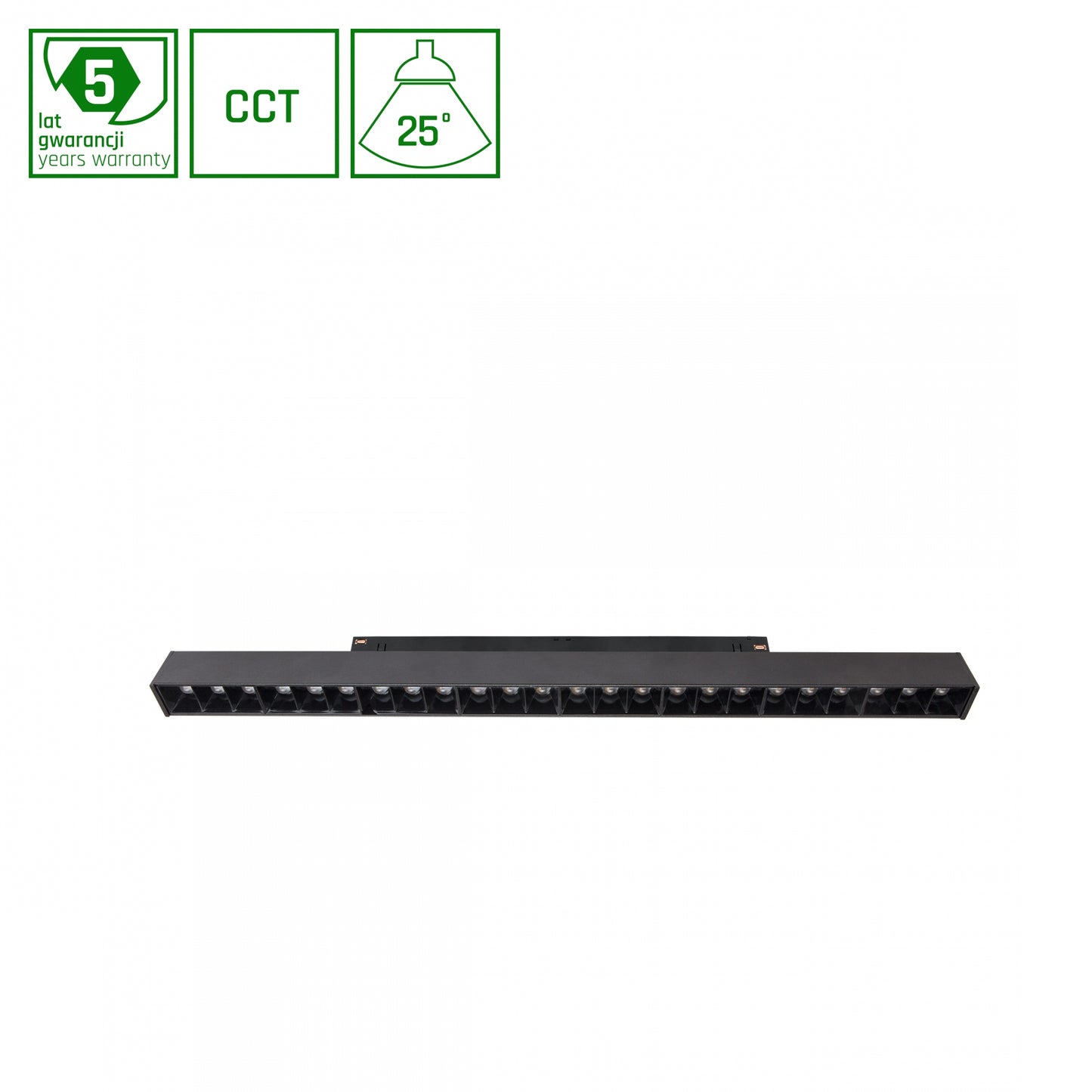 GRID L LED Stromschienenstrahler 48V 12W 40° CCT DALI Dimmbar Schwarz
