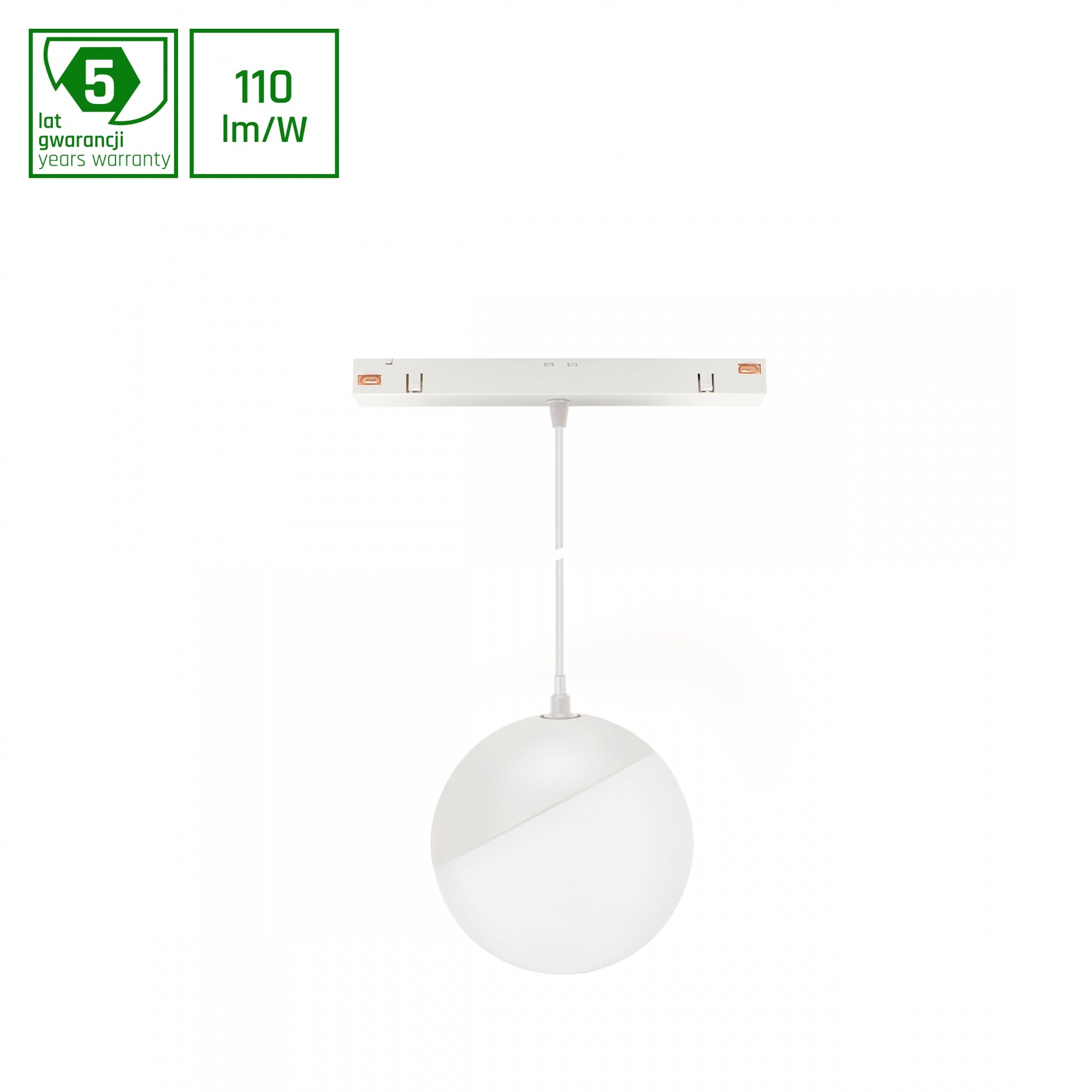 GLOBE P LED Stromschienenstrahler 48V 5W Warmweiß DALI Dimmbar Weiß blendfrei