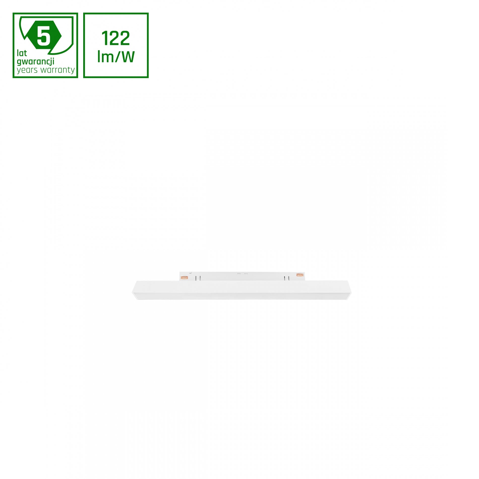 LINE S LED Stromschienenstrahler 48V 8W Warmweiß DALI Dimmbar Weiß