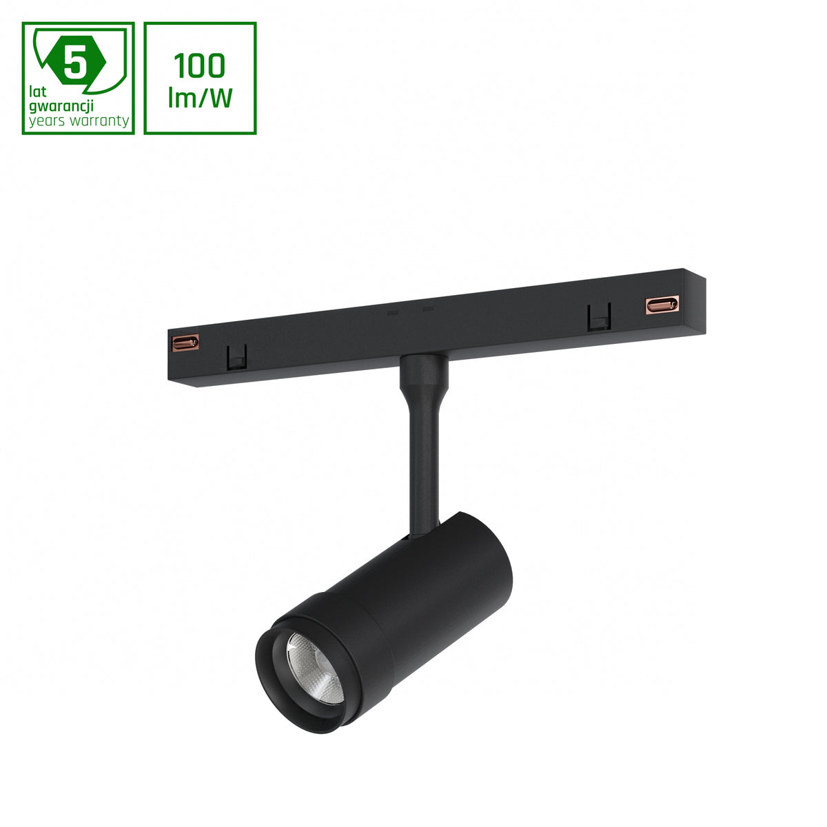 SYSTEM SPOT ZOOM S RAILTRACK LED Stromschienenstrahler 48V 5W Warmweiß DALI Dimmbar Schwarz