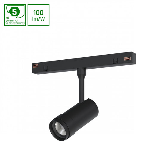 SYSTEM SPOT ZOOM S RAILTRACK LED Stromschienenstrahler 48V 5W Warmweiß DALI Dimmbar Schwarz