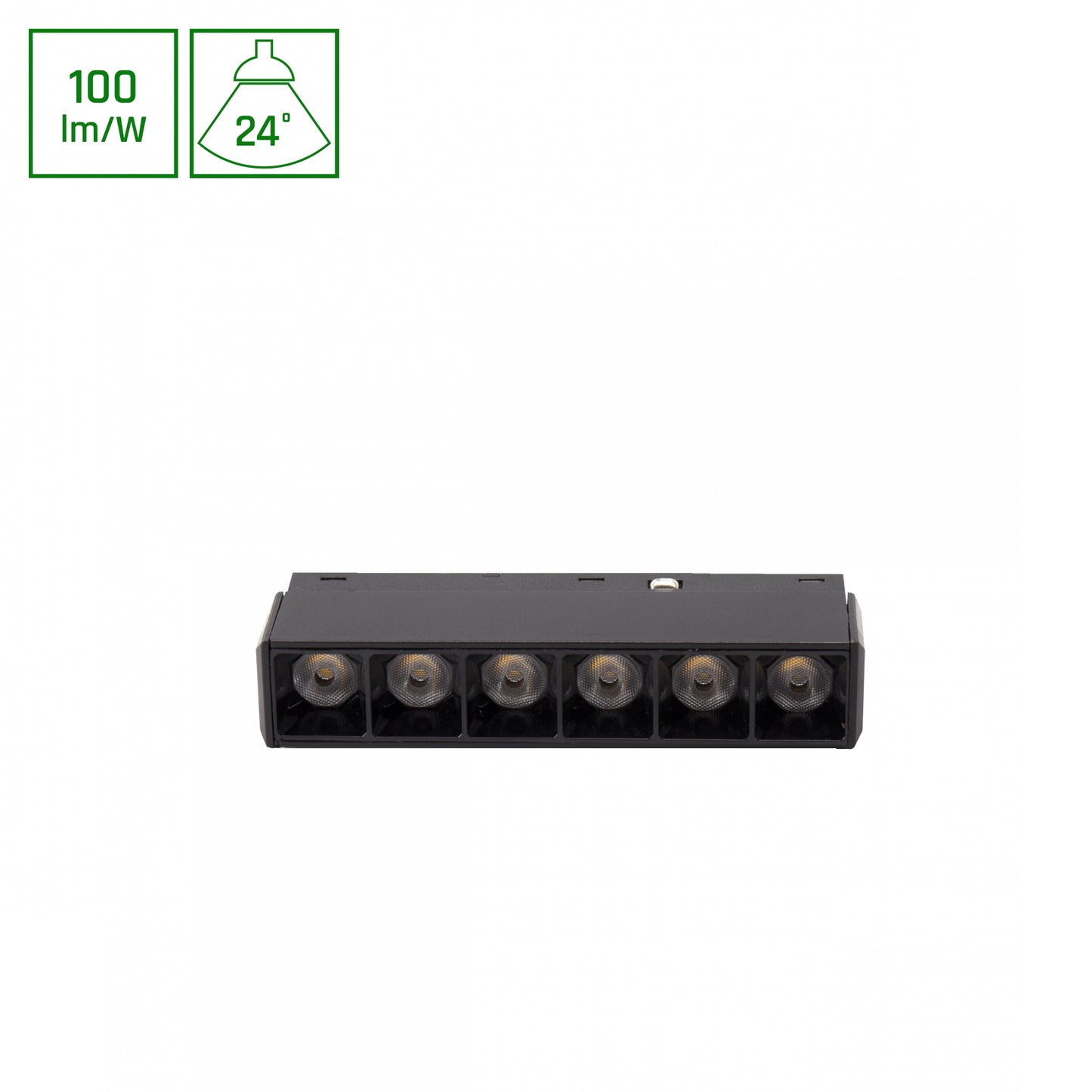 BASIC GRID XS LED Stromschienenstrahler 48V 6W 24° Warmweiß 3000K Schwarz blendfrei
