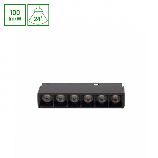 BASIC GRID XS LED Stromschienenstrahler 48V 6W 24° Warmweiß 3000K Schwarz blendfrei