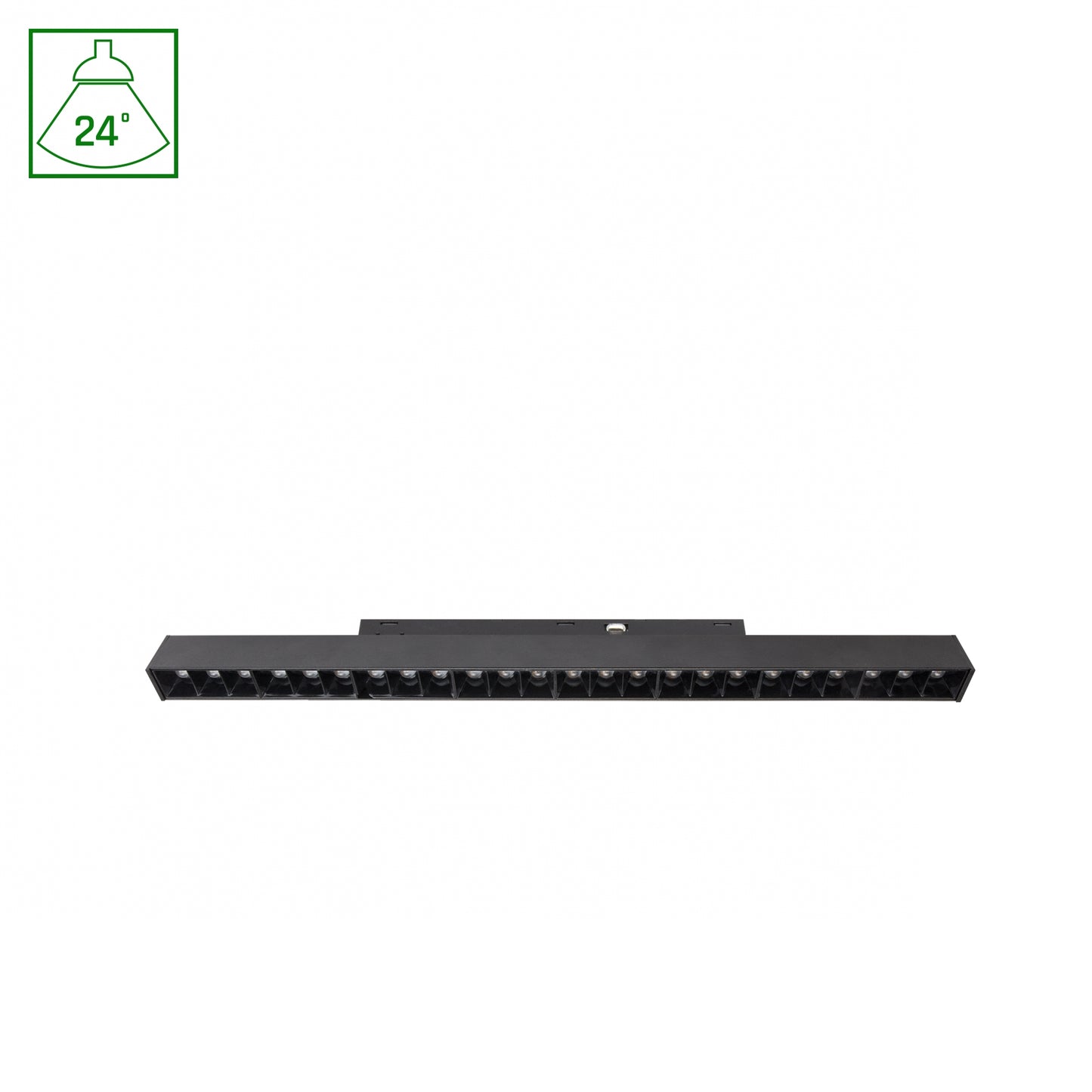 BASIC GRID M LED Stromschienenstrahler 48V 18W 24° Warmweiß 3000K Schwarz blendfrei