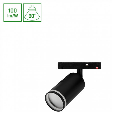 BASIC SPOT S RING LED Stromschienenstrahler 48V 7W 80° Neutralweiß Schwarz