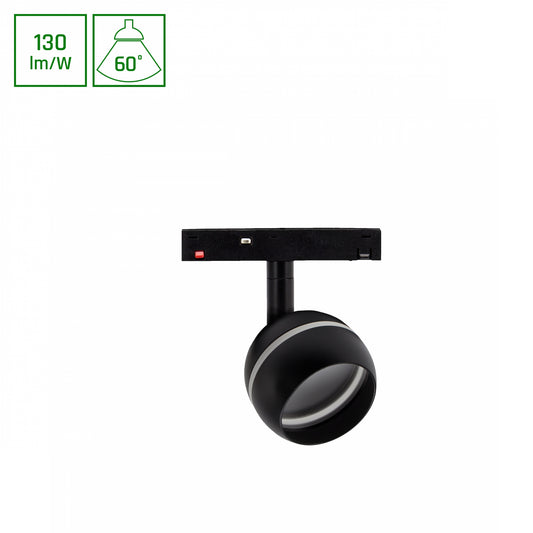 BASIC GLOBE RING LED Stromschienenstrahler 48V 10W 60° Neutralweiß Schwarz