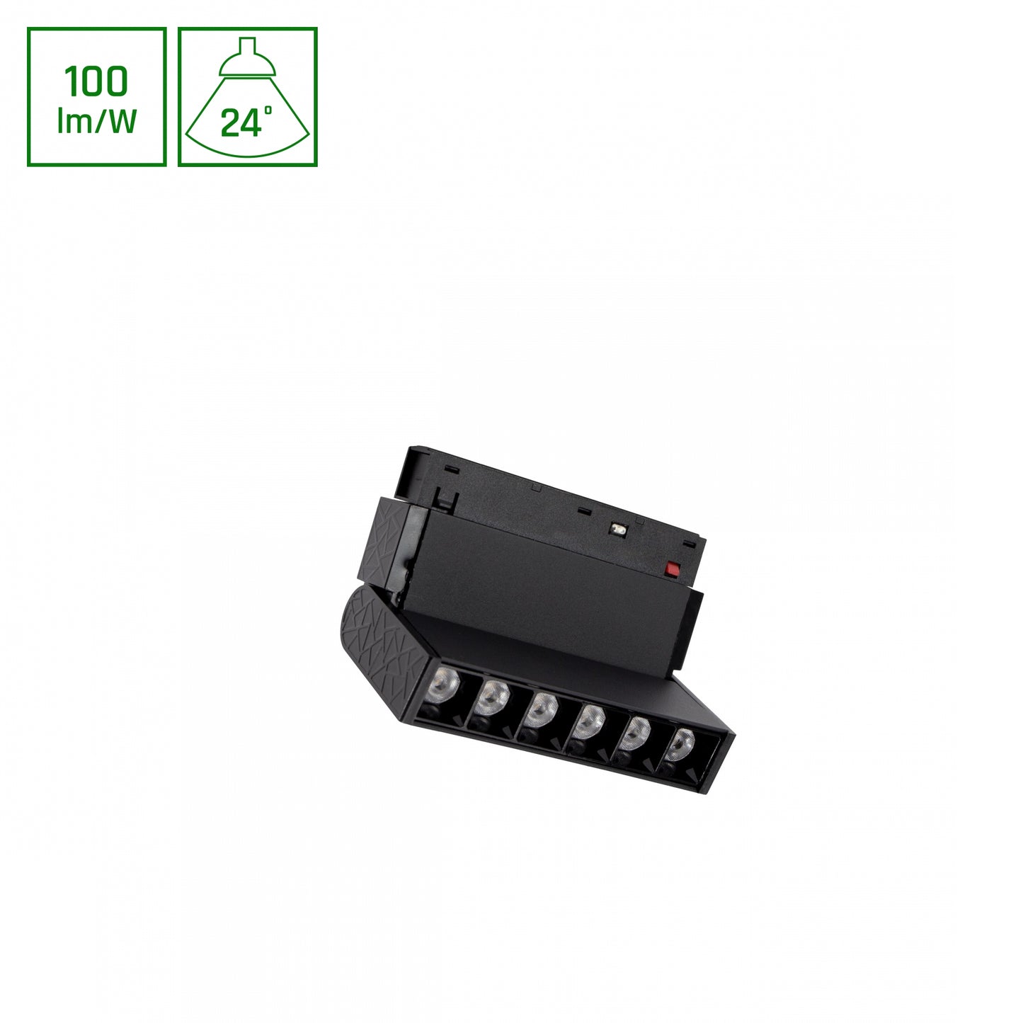 BASIC GRID XS LED Stromschienenstrahler 48V 6W 24° Neutralweiß Schwenkbar Schwarz blendfrei