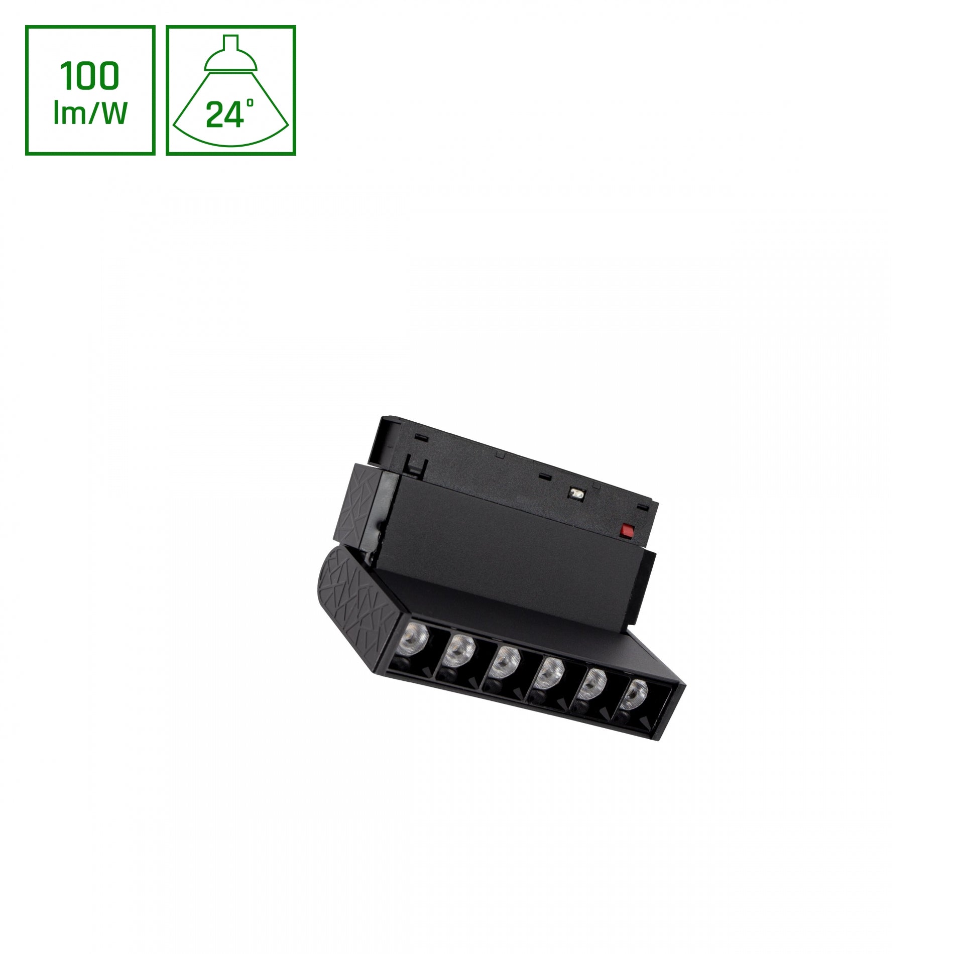 BASIC GRID XS LED Stromschienenstrahler 48V 6W 24° Neutralweiß Schwenkbar Schwarz blendfrei