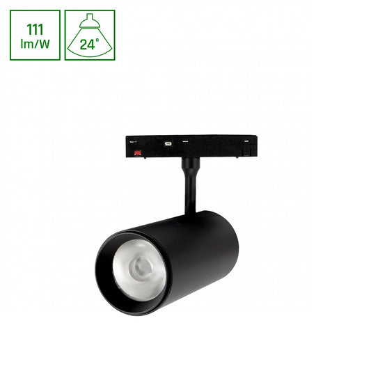 BASIC SPOT L LED Stromschienenstrahler 48V 20W 24° Warmweiß 2700K Schwarz