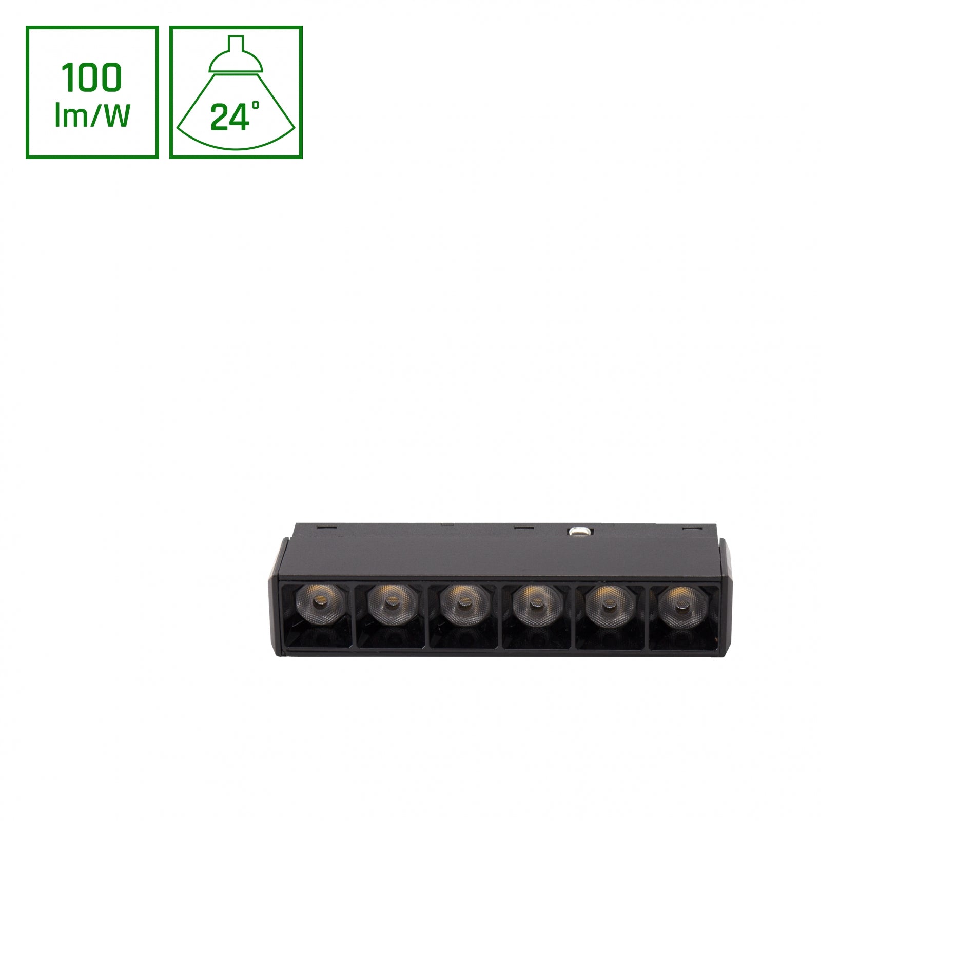 BASIC GRID XS LED Stromschienenstrahler 48V 6W 24° Neutralweiß Schwarz blendfrei