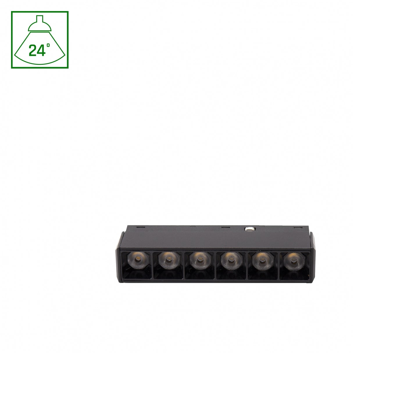 BASIC GRID XS LED Stromschienenstrahler 48V 6W 24° Warmweiß 2700K Schwarz blendfrei