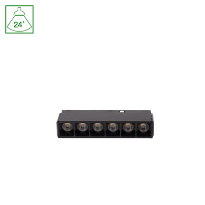BASIC GRID XS LED Stromschienenstrahler 48V 6W 24° Warmweiß 2700K Schwarz blendfrei