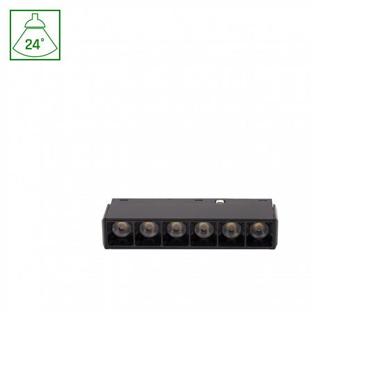 BASIC GRID XS LED Stromschienenstrahler 48V 6W 24° Warmweiß 2700K Schwarz blendfrei