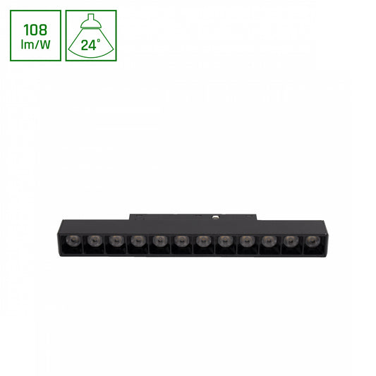 BASIC GRID S LED Stromschienenstrahler 48V 12W 24° Neutralweiß Schwarz blendfrei