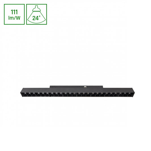 BASIC GRID M LED Stromschienenstrahler 48V 18W 24° Neutralweiß Schwarz blendfrei