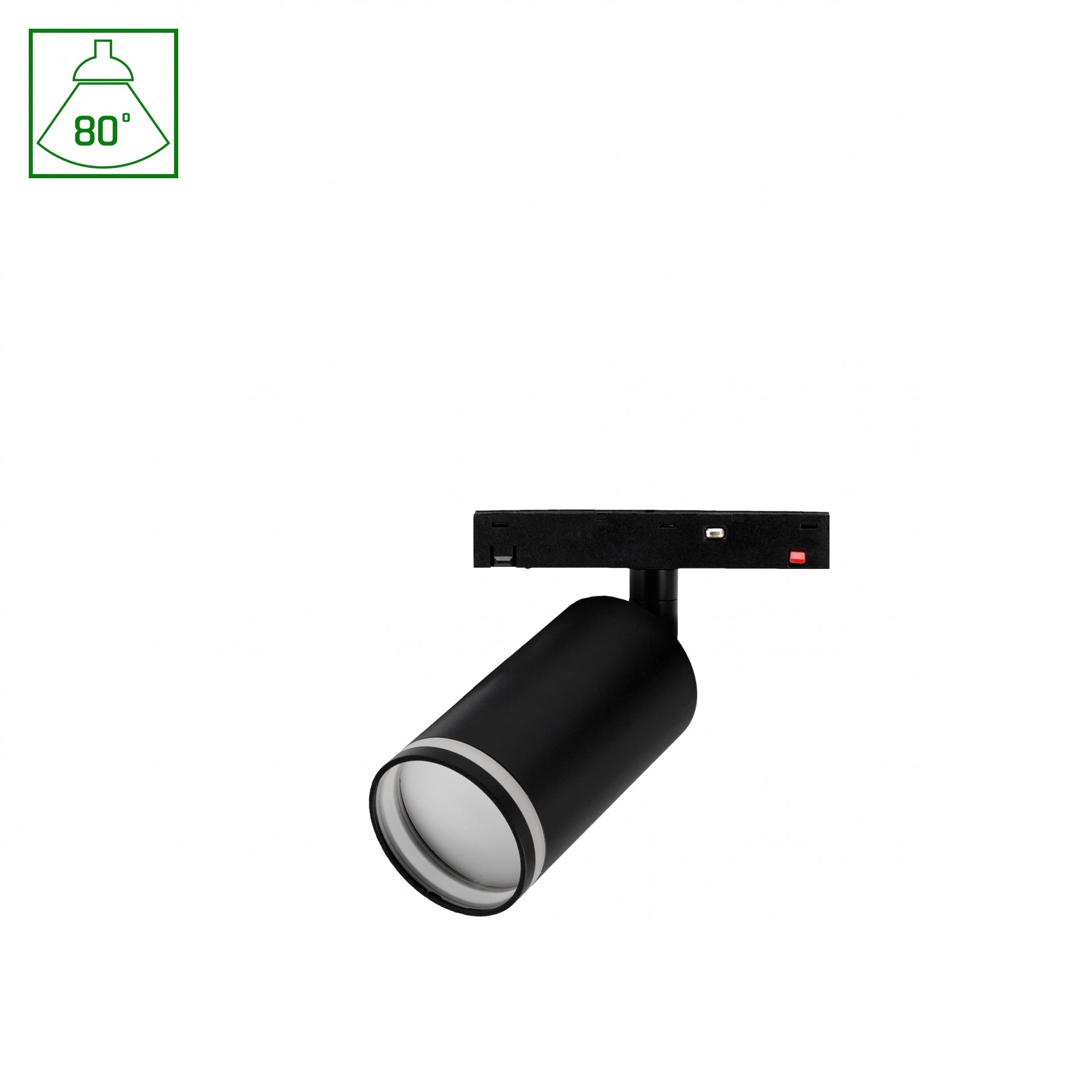 BASIC SPOT S RING LED Stromschienenstrahler 48V 7W 80° Warmweiß Schwarz