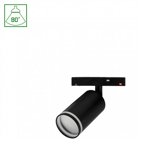 BASIC SPOT S RING LED Stromschienenstrahler 48V 7W 80° Warmweiß Schwarz