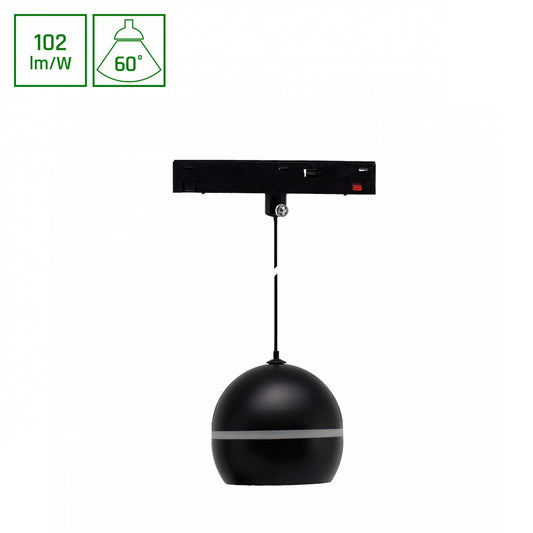 BASIC GLOBE P RING LED Stromschienenstrahler 48V 10W 60° Warmweiß 2700K Schwarz