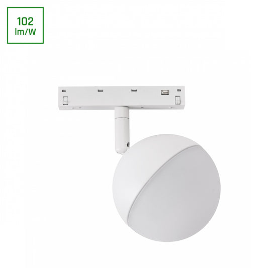 BASIC GLOBE LED Stromschienenstrahler 48V 10W Warmweiß Weiß