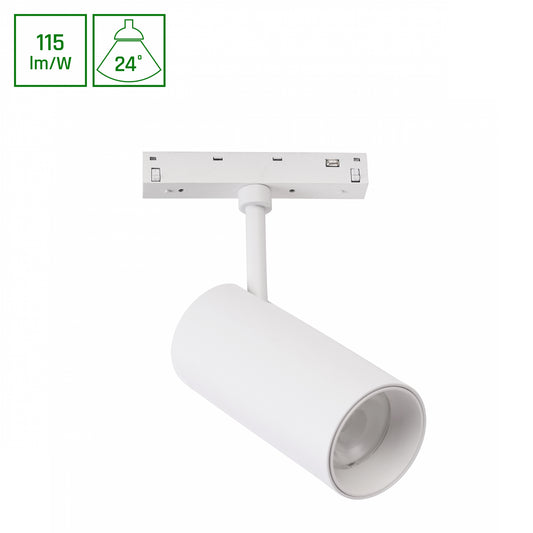 BASIC SPOT L LED Stromschienenstrahler 48V 20W 24° Neutralweiß Weiß