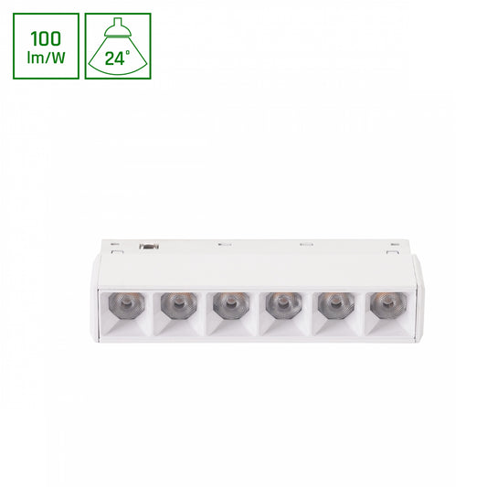 BASIC GRID XS LED Stromschienenstrahler 48V 6W 24° Neutralweiß Weiß blendfrei