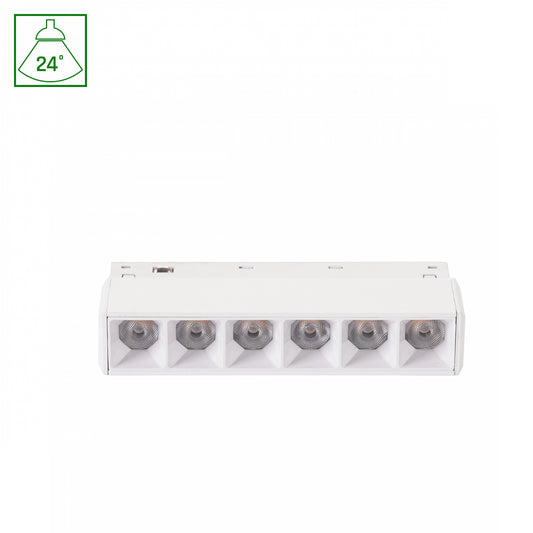 BASIC GRID XS LED Stromschienenstrahler 48V 6W 24° Warmweiß Weiß blendfrei