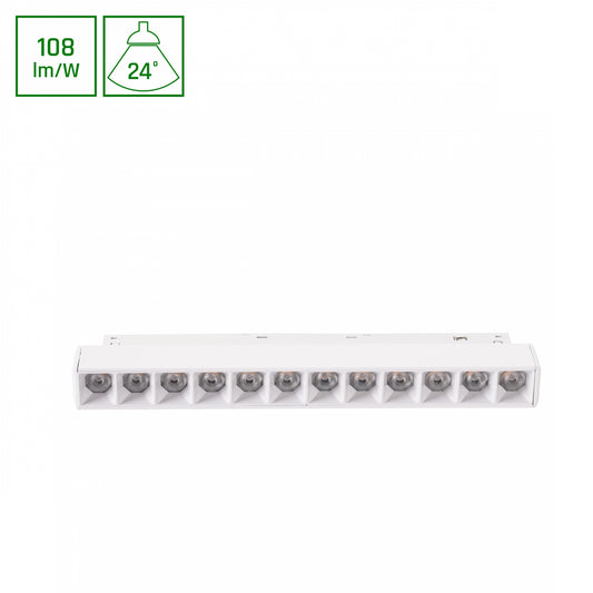 BASIC GRID S LED Stromschienenstrahler 48V 12W 24° Neutralweiß Weiß blendfrei