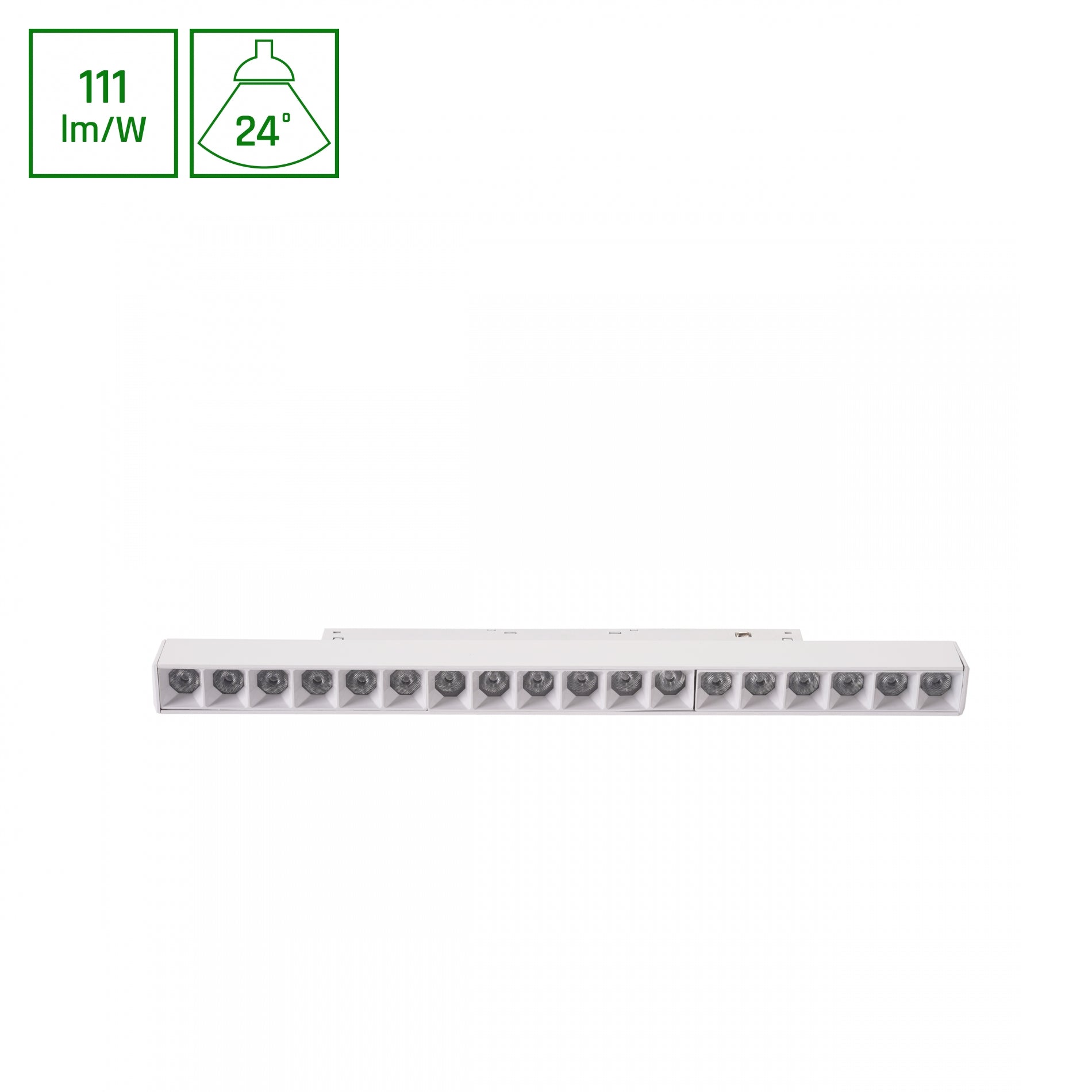 BASIC GRID M LED Stromschienenstrahler 48V 18W 24° Neutralweiß Weiß blendfrei