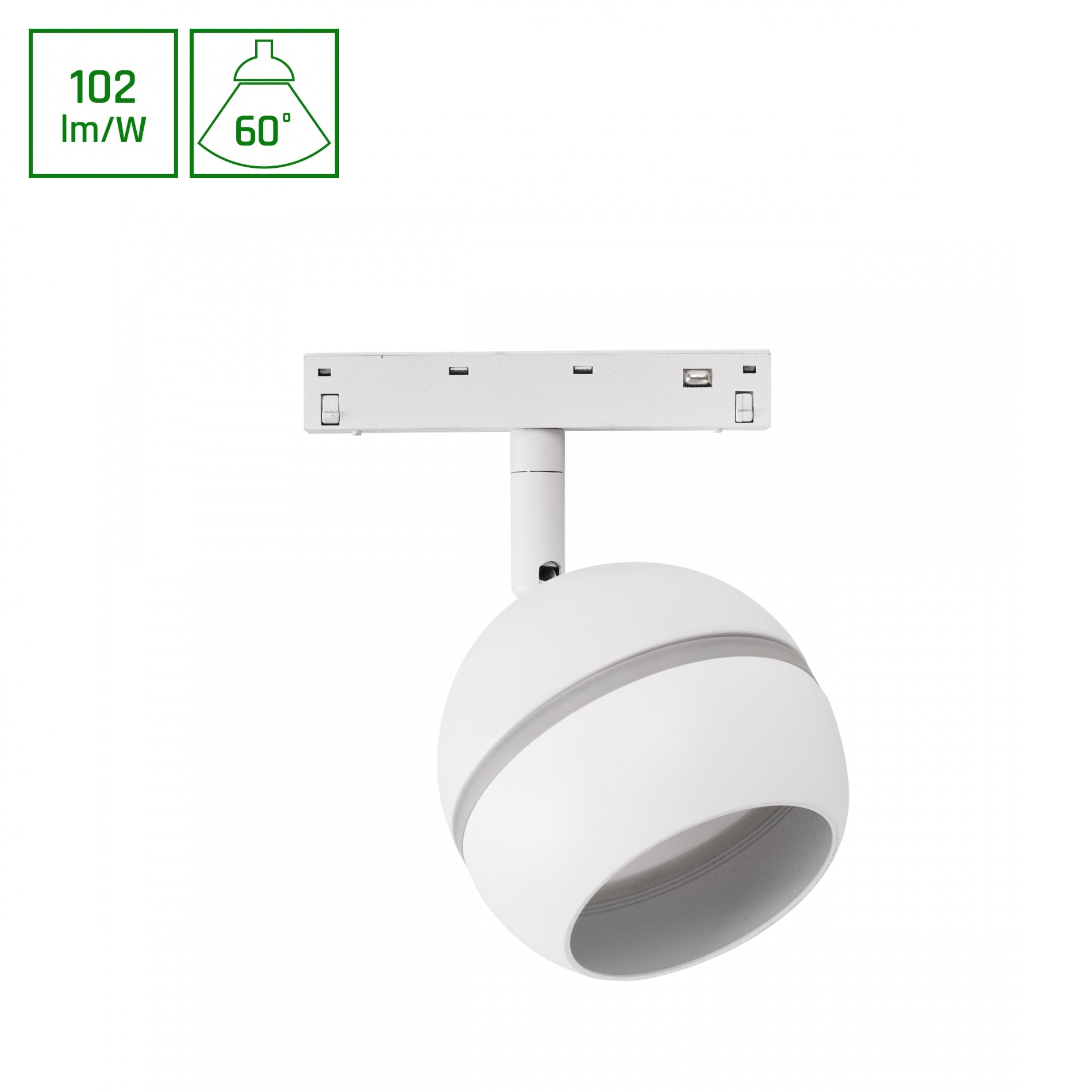BASIC GLOBE RING LED Stromschienenstrahler 48V 10W 60° Warmweiß Weiß