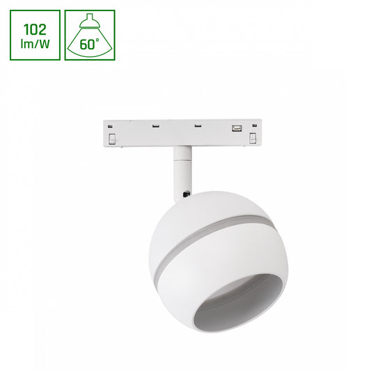BASIC GLOBE RING LED Stromschienenstrahler 48V 10W 60° Warmweiß Weiß