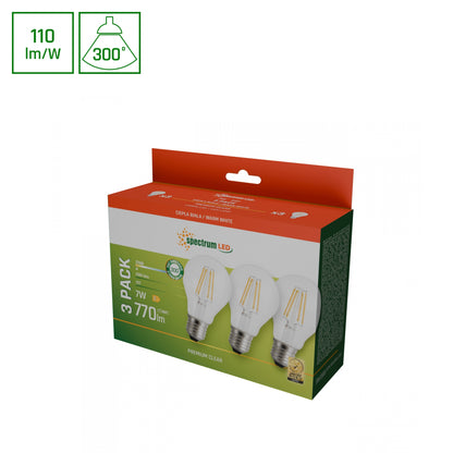 LED Leuchtmittel E27 Filament 7W 2700K 3er-Set