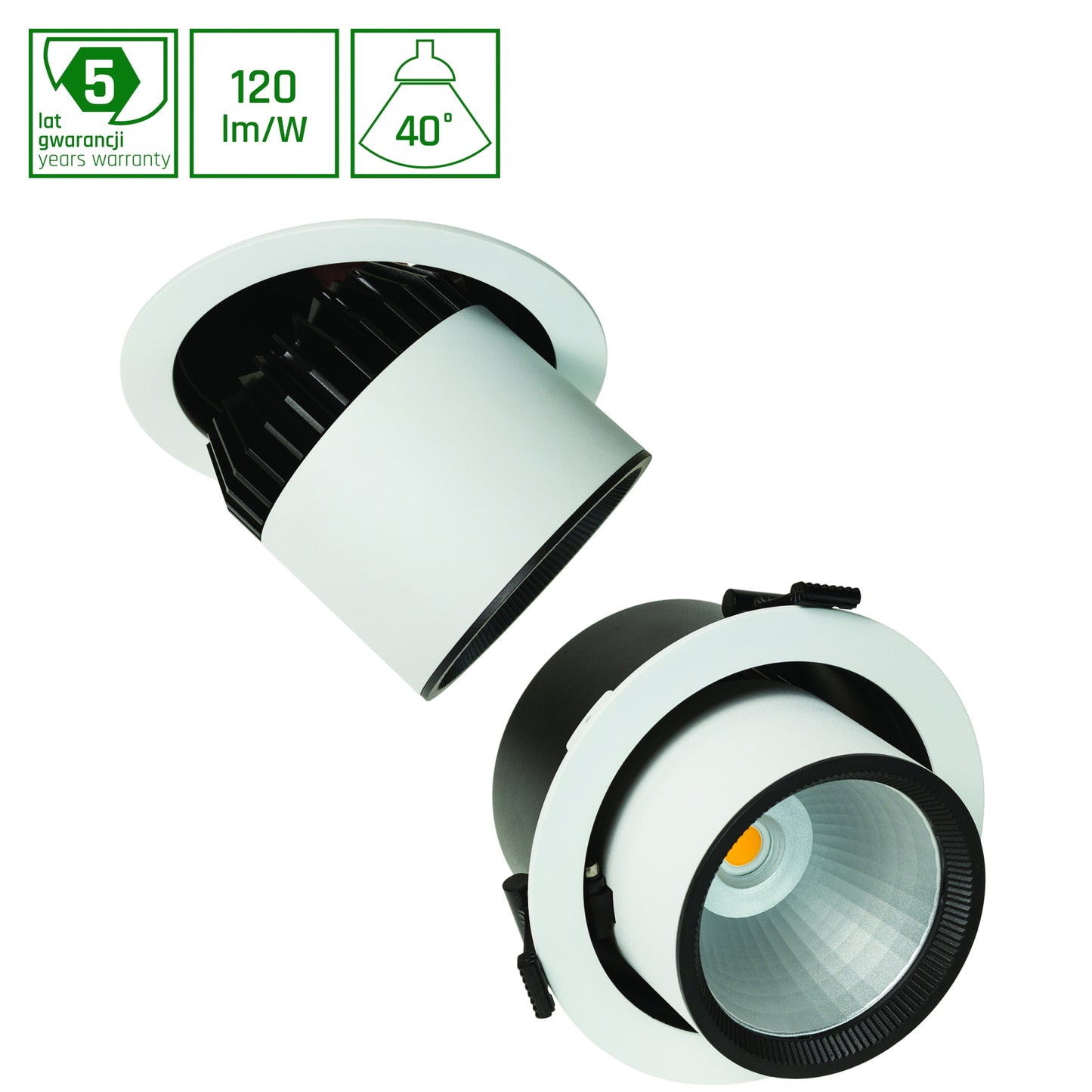 ANTARA LED Einbaustrahler Ø205mm 19W 40° 3000K