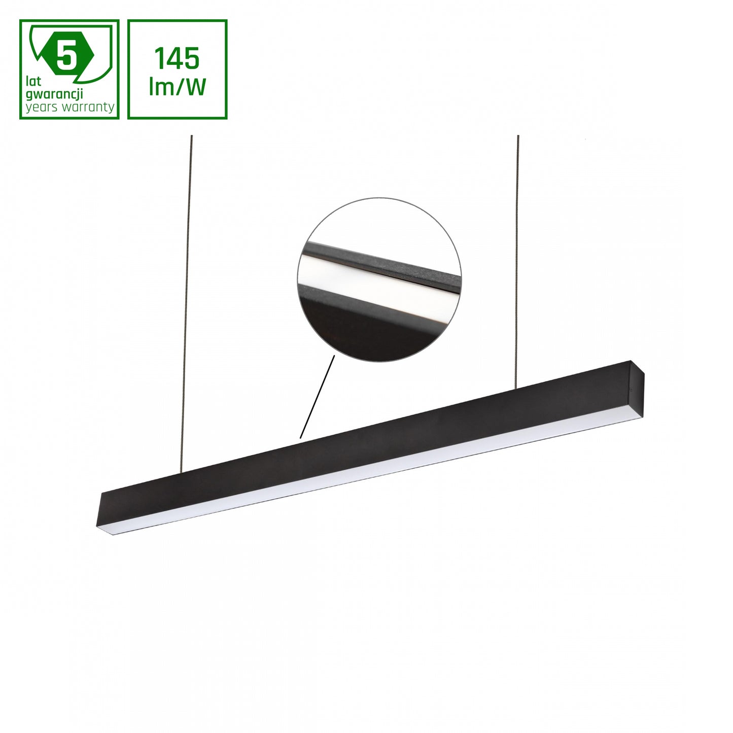 ALLDAY INSPIRE TWO SIDES LED Pendelleuchte 170cm 76W Warmweiß Schwarz