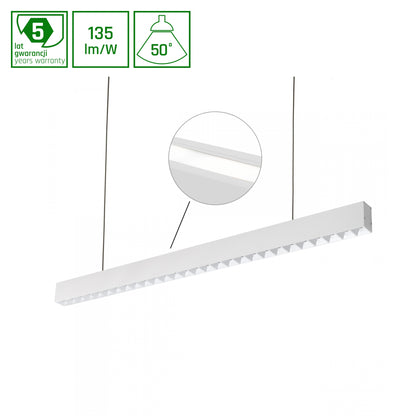 ALLDAY INSPIRE TWO SIDES DARK LED Pendelleuchte 170cm 76W 50° CCT DALI Dimmbar Weiß