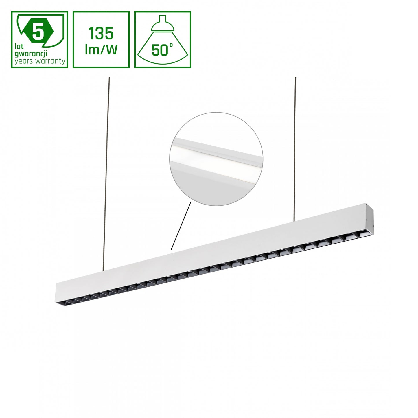 ALLDAY INSPIRE TWO SIDES DARK LED Pendelleuchte 112cm 47W 50° CCT Casambi Dimmbar Schwarz