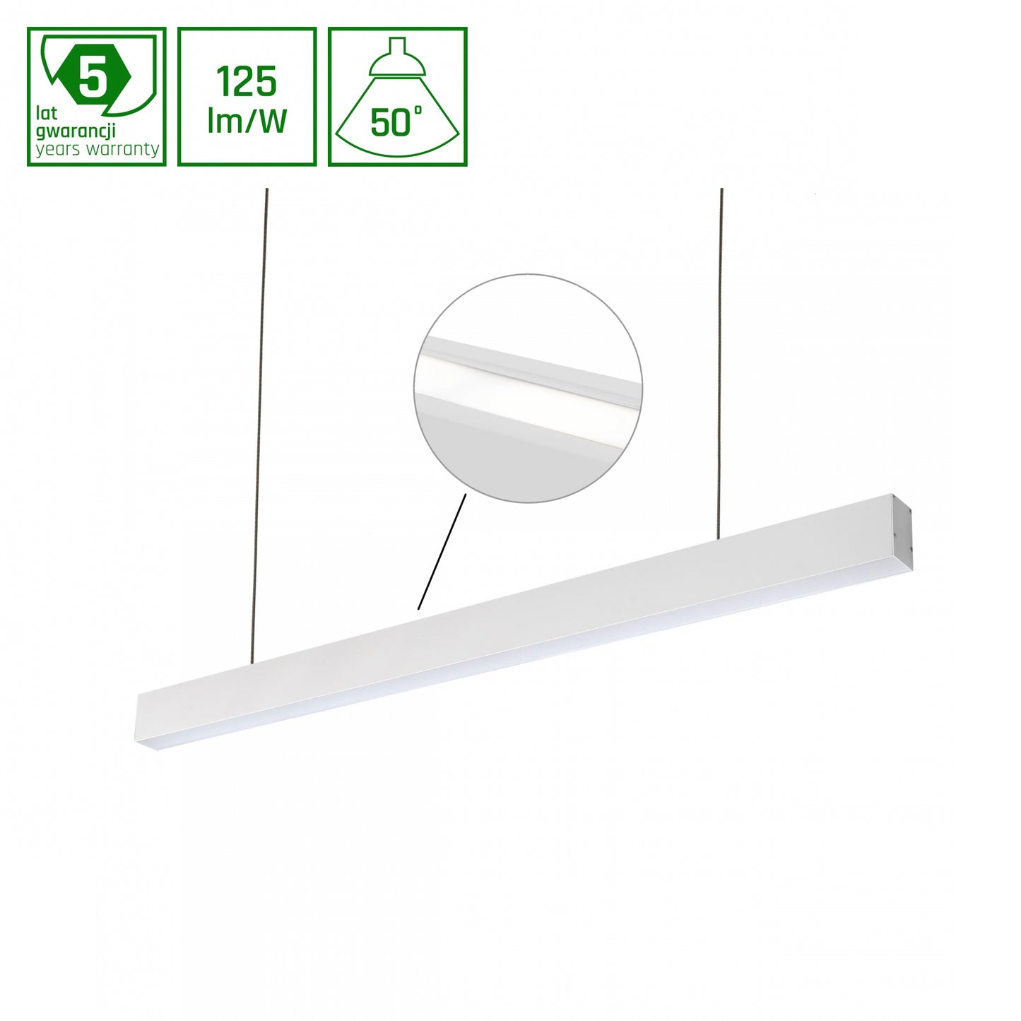 ALLDAY INSPIRE TWO SIDES DARK LED Pendelleuchte 170cm 63W 50° Neutralweiß Schwarz RA90
