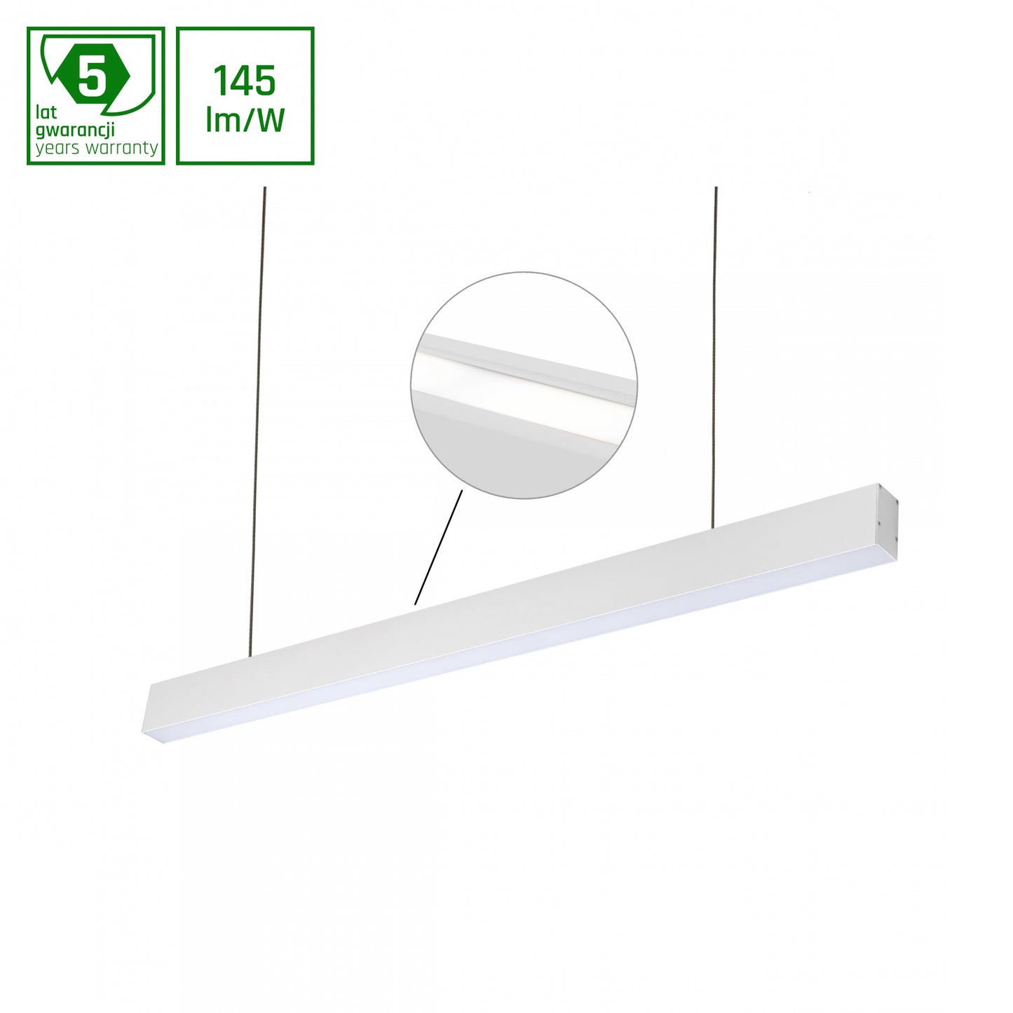 ALLDAY INSPIRE TWO SIDES LED Pendelleuchte 112cm 47W Neutralweiß Weiß