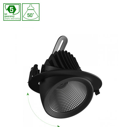 SAL SILENA 2 MEAT LED Einbaustrahler Spots Ø187mm 27W 50° 2700K Schwarz